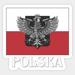 POLSKA - Polish Eagle, Poland Flag, and Shield Sticker